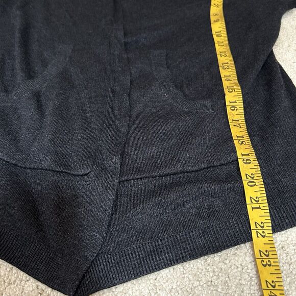 Lululemon Cabin Yogi Wrap Open Cardigan Hooded Reversible Gray Black Size 4 - Picture 8 of 8